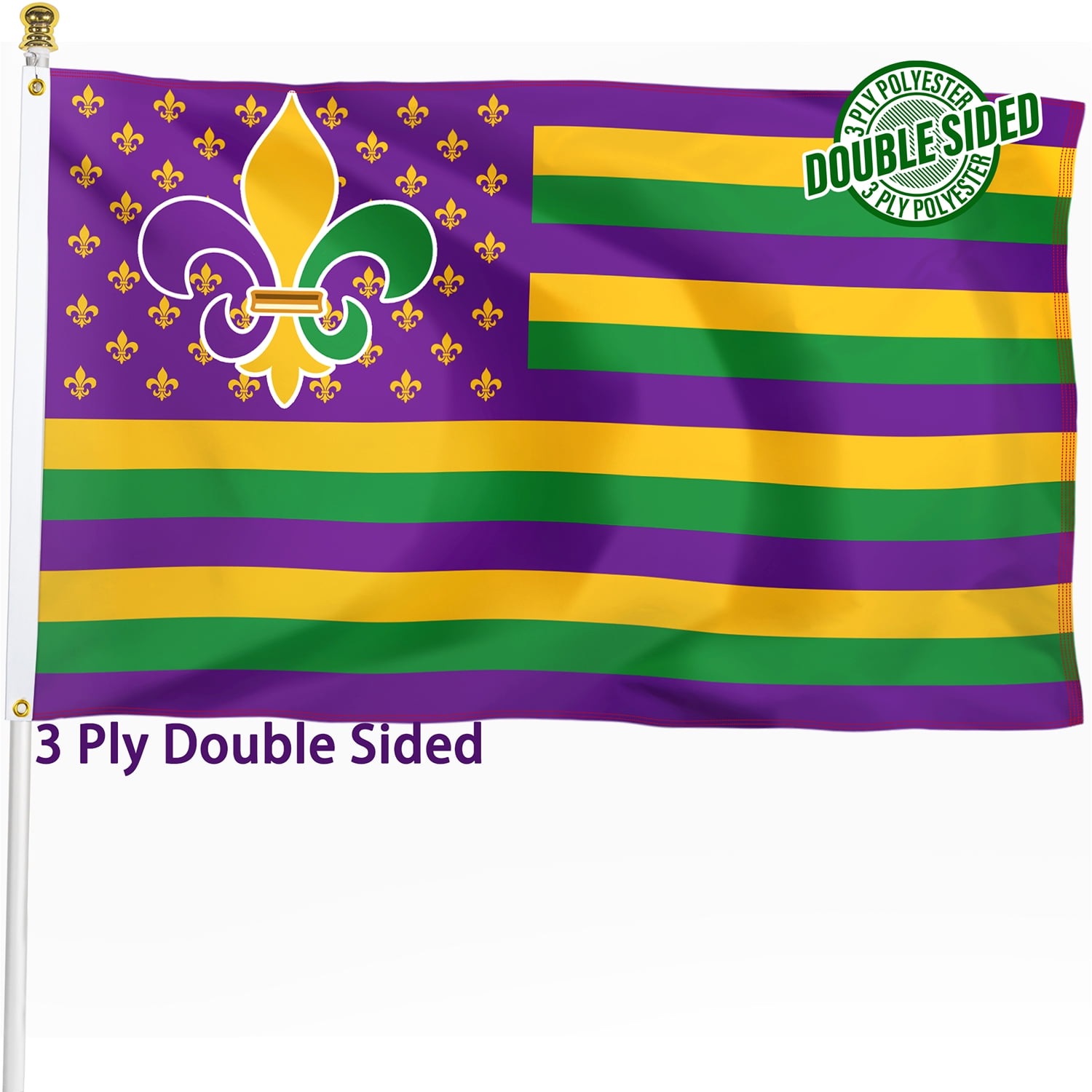 Mardi Gras Decorations Garden Flag, Happiwiz 12 x 18 Inch New Orleans Party  Decorations Mardi Gras Hanging Yard Flag for Home Masquerade Party Outdoor