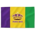 thumbnail image 1 of Mardi Gras Flag Carnival Garden Banner Outdoor Decoration, Yard Flags Double Sided Printed Indoor Home House Decor Party Supplies Yard Sign Background for Photography(Purple/Green/Yellow), 1 of 5