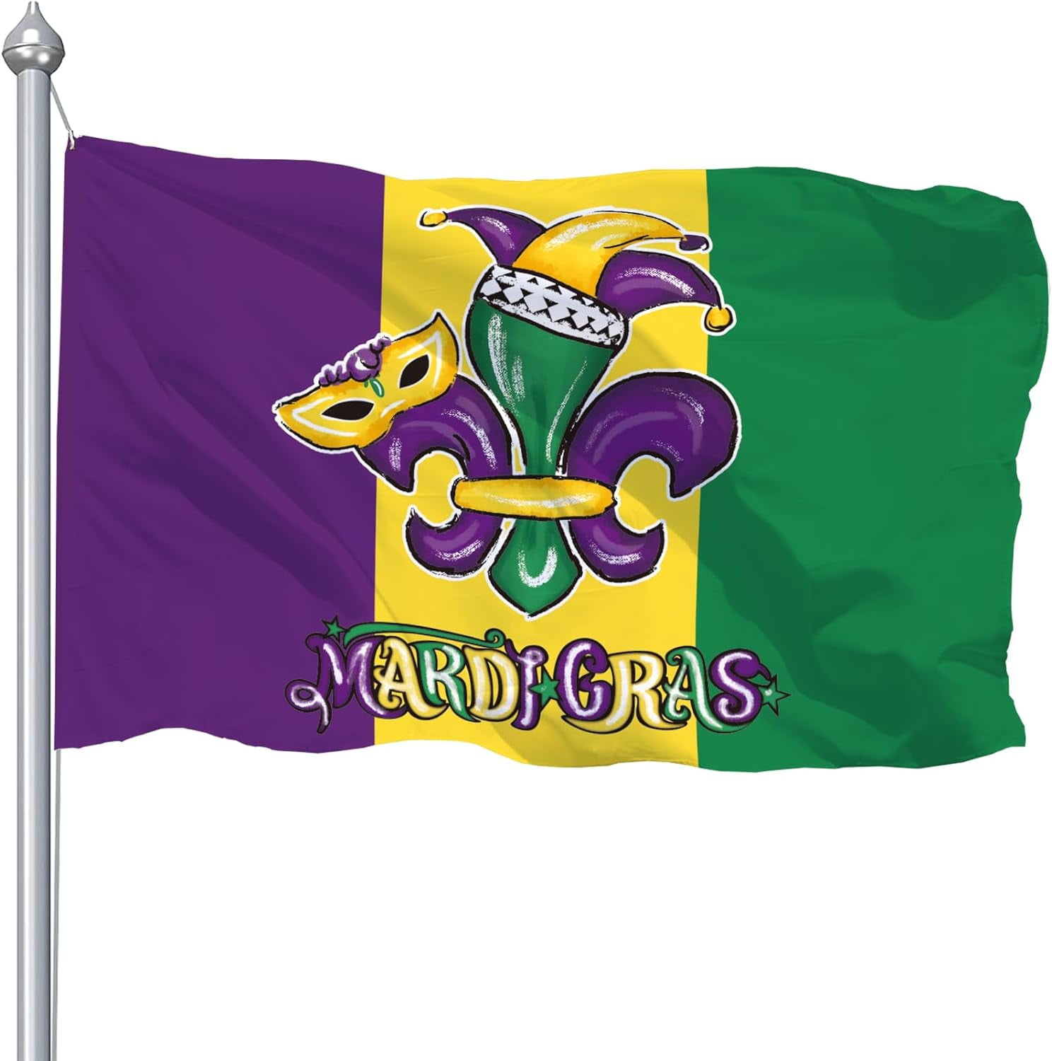 mardi gras yard flag