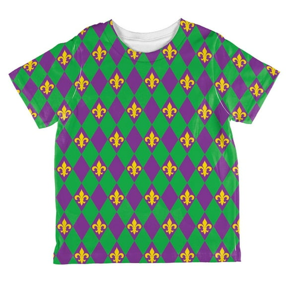Mardi Gras Fleur De Lis All Over Toddler T Shirt Multi 4T