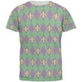 thumbnail image 1 of Mardi Gras Fleur De Lis Jester Costume Mens T Shirt Heather White X-LG, 1 of 2