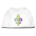 thumbnail image 1 of Mardi Gras Fleur De Lis Rhinestone Dog Shirt White XS - 8, 1 of 1