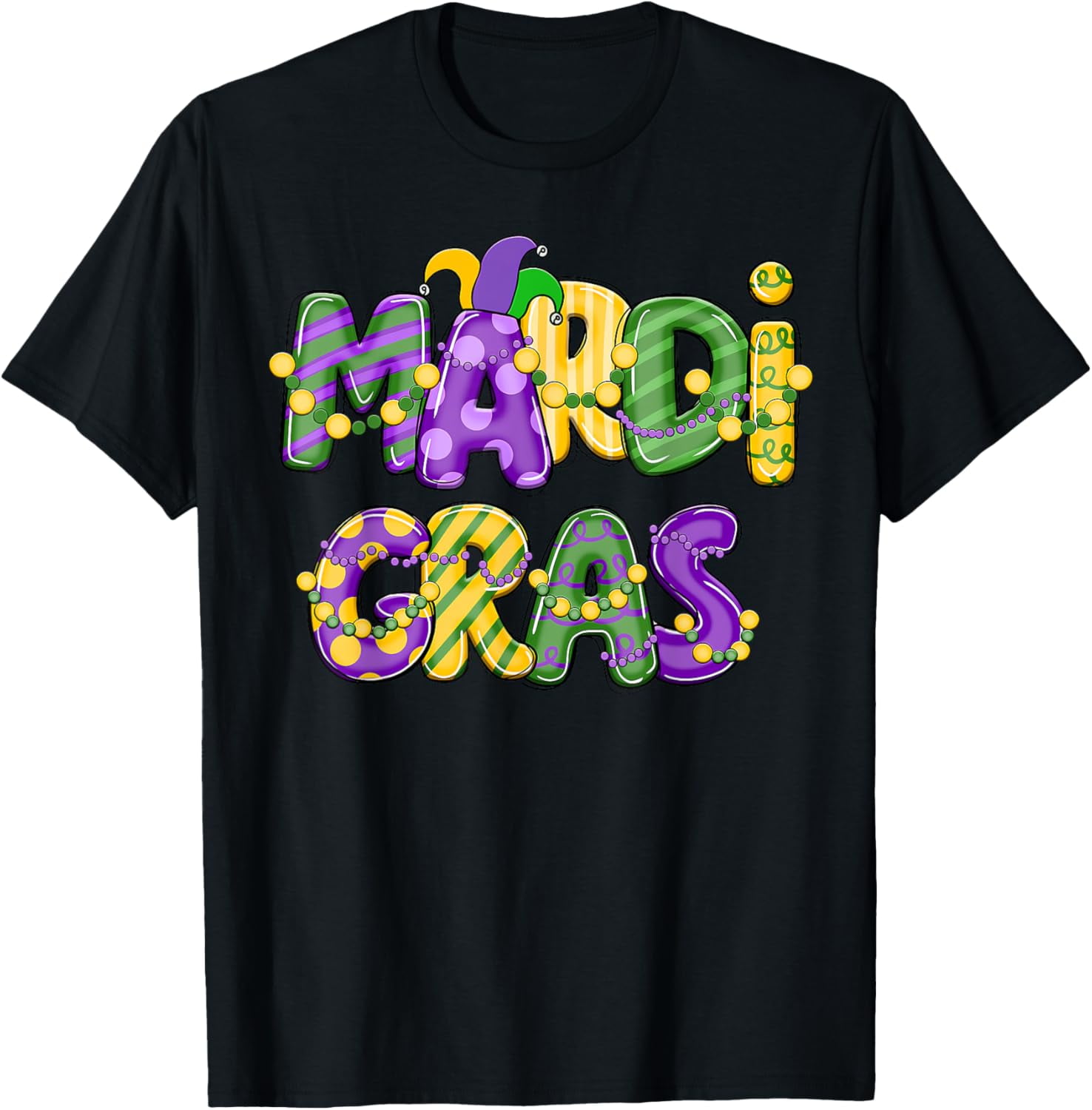 Mardi Gras Fun 2025 Party Mask Beads Jeaster Hat TShirt