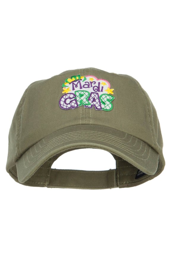 Mardi Gras Fun Patched Pet Spun Cap - Olive OSFM