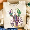 thumbnail image 1 of Mardi Gras Glitter Sweater, Louisiana Crawfish Fleur De Lis Retro Coquette King Cake Sweatshirt, 1 of 5