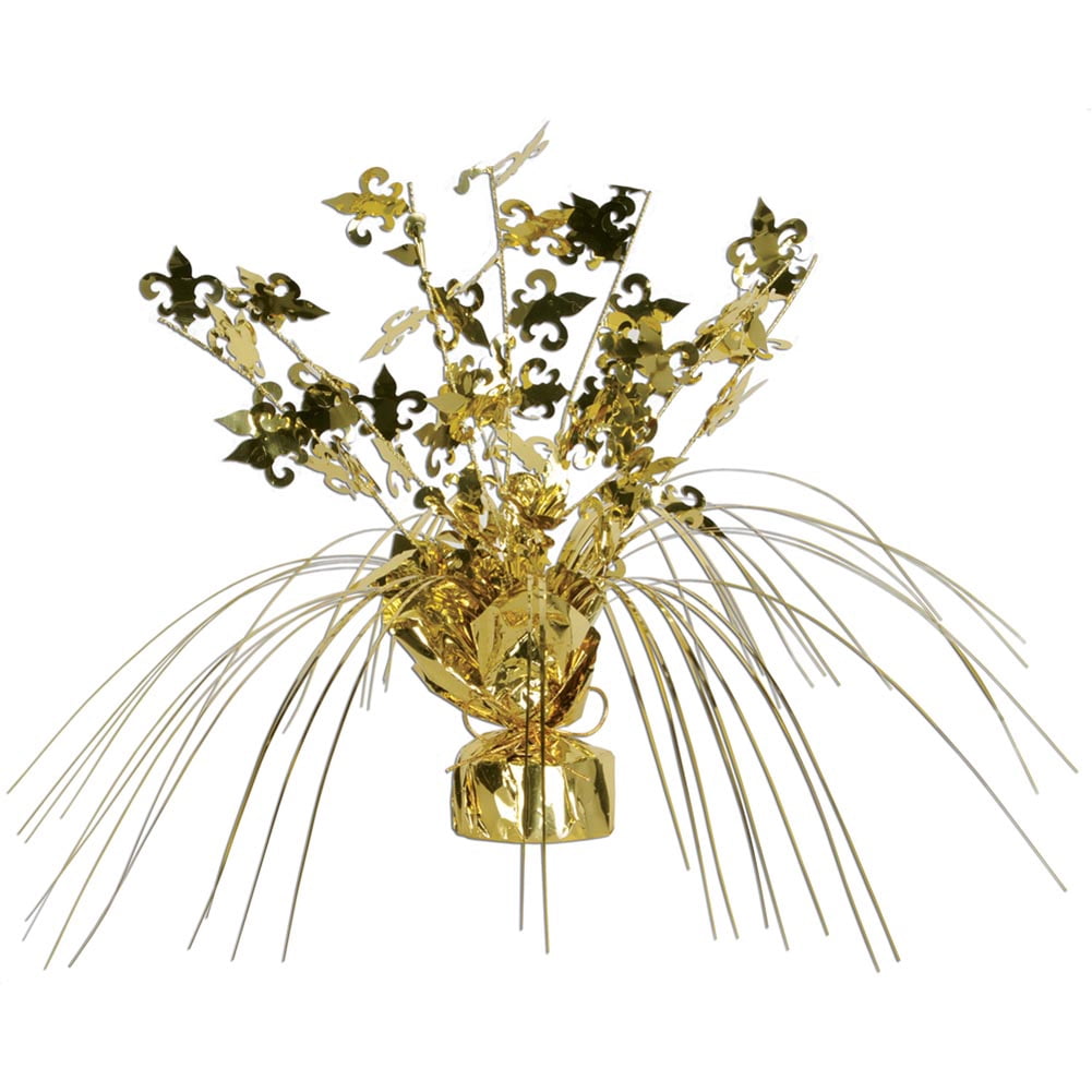 Mardi Gras Gold Fleur De Lis Cascade Centerpiece Decor, image size:1001x1001