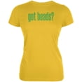 thumbnail image 1 of Mardi Gras Got Beads Bright Yellow Juniors Soft T-Shirt - Medium, 1 of 1