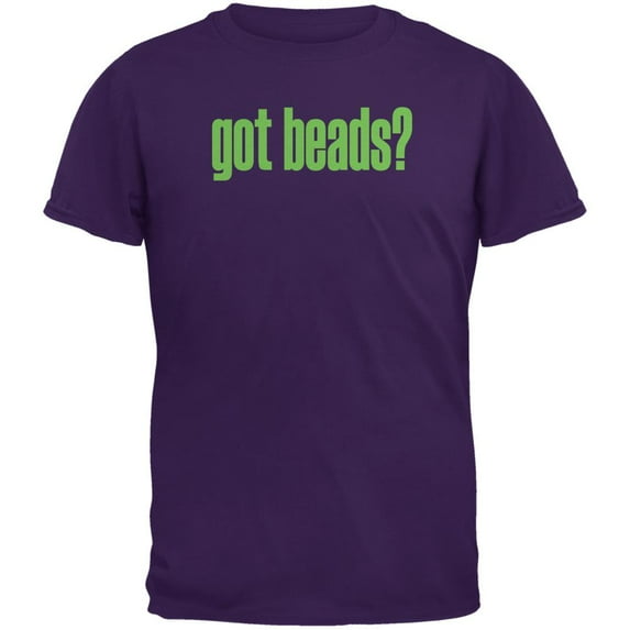 Mardi Gras Got Beads Purple Adult T-Shirt - Small