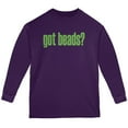 thumbnail image 1 of Mardi Gras Got Beads Youth Long Sleeve T Shirt Purple YSM, 1 of 2