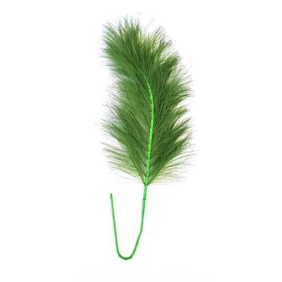 Mardi Gras Green Feather Pick Decoration, 27.1" New Orleans Parade Wreath Feather