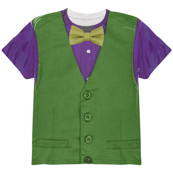 Mardi Gras Green and Purple Vest Costume All Over Youth T Shirt Multi YSM