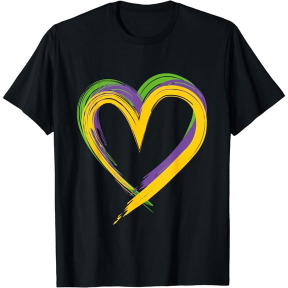 Mardi Gras Hearts Cute Funny Love Mardi Gras Festival Heart T-Shirt
