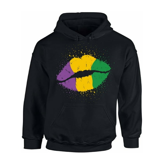 Mardi Gras Hoodie Festive Carnival Lips Carnaval 2021 Hooded Sweatshirt New Orleans Souvenirs