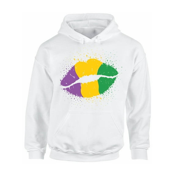 Mardi Gras Hoodie Festive Carnival Lips Carnaval 2021 Hooded Sweatshirt New Orleans Souvenirs