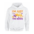 thumbnail image 1 of Mardi Gras Hoodie Funny Fat Tuesday Sweater for Men Women I'm Just Here for the Beads Sweatshirt, 1 of 5