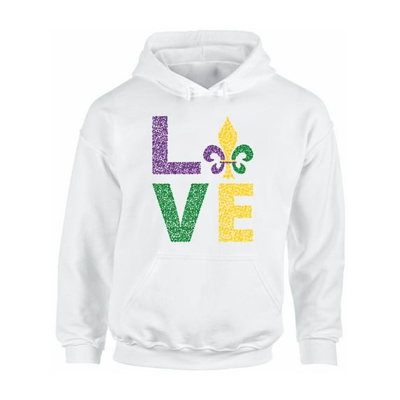 Mardi Gras Hoodie Love Fat Tuesday Sweater for Men Women Carnival 2021 Festive Novelty Sweatshirt
