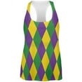 thumbnail image 1 of Mardi Gras Jester Costume All Over Womens Racerback Tank Top - Small, 1 of 2