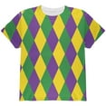 thumbnail image 1 of Mardi Gras Jester Costume All Over Youth T Shirt Multi YSM, 1 of 1