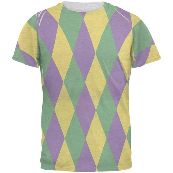 Mardi Gras Jester Costume Mens T Shirt Heather White 2XL