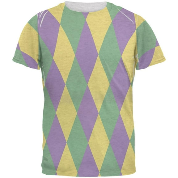 Mardi Gras Jester Costume Mens T Shirt Heather White 2XL