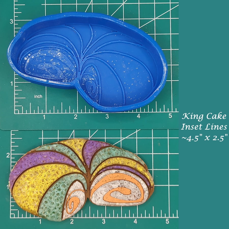 Mardi Gras King Cake Silicone Freshie Mold - Inset Lines