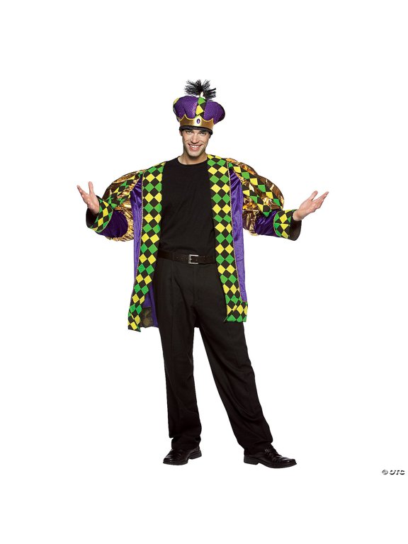 Mardi Gras King Men's Adult Halloween Costume, One Size, (48-52)