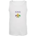 thumbnail image 1 of Mardi Gras King White Adult Tank Top - Small, 1 of 1