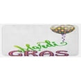 thumbnail image 1 of Mardi Gras Kitchen Mat, Illustration of Cartoon Mardi Gras Color Balloon with Swirl Ribbon, Plush Decorative Kitchen Mat with Non Slip Backing, 47" X 19", Purple Green Yellow, by Ambesonne, 1 of 1