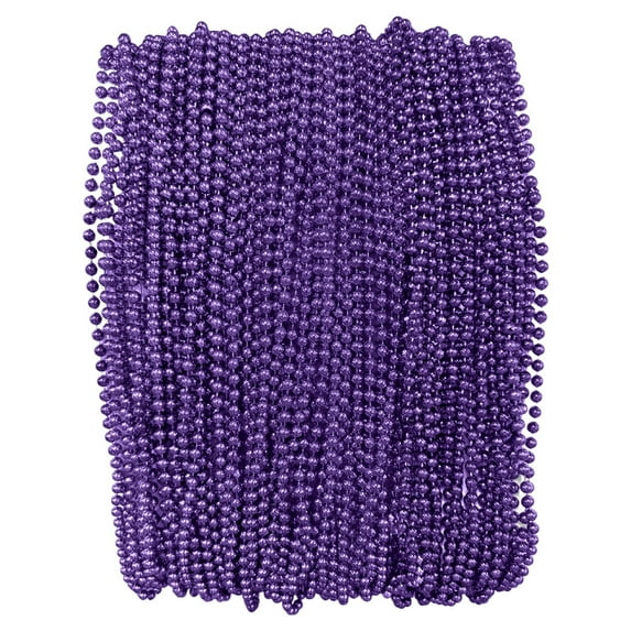 Mardi Gras Krewe Purple Mardi Gras Beads - 33 Inch 7mm, 72 Necklaces