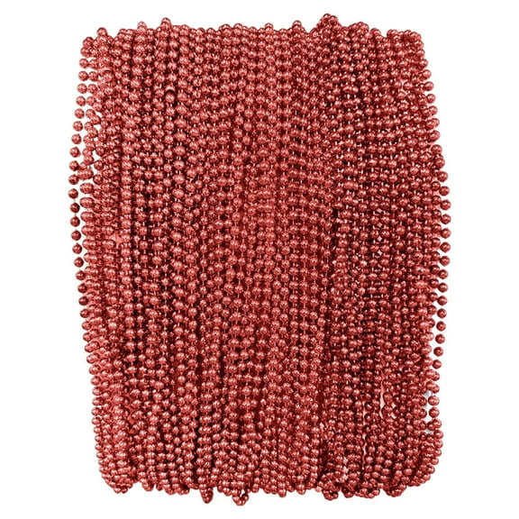 Mardi Gras Krewe Red Mardi Gras Beads - 33 Inch, 7mm - 72 Necklaces