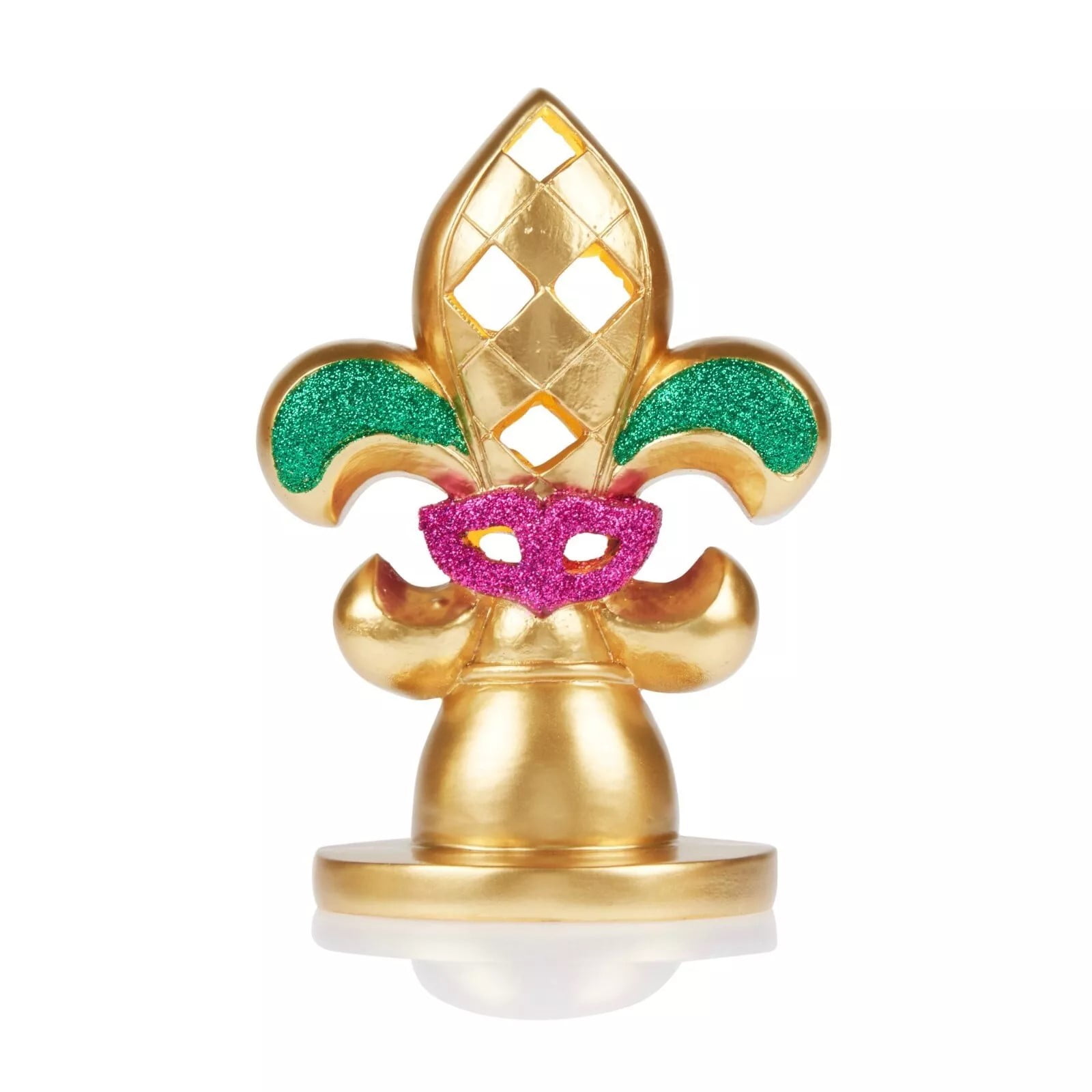 Mardi Gras LED LIGHT TABLE TOP Centerpiece 6" tall glitter party decoration parade decor Purple Tree NOLA, New Orleans Ornament Christmas Holiday Bourbon st French Quarter 504 NOLA