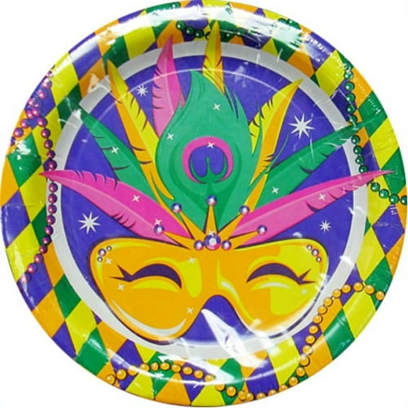 Mardi Gras Large Paper Plates (10ct)