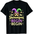 thumbnail image 1 of Mardi Gras Let The Shenanigans Begin Graphic Black T-Shirt for Men and Women, 1 of 2