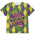 thumbnail image 1 of Mardi Gras Let the Good Times Roll Jester All Over Youth T Shirt Multi YLG, 1 of 2