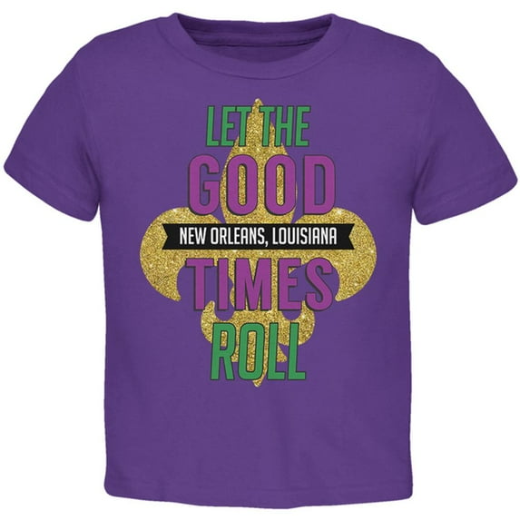 Mardi Gras Let the Good Times Roll Toddler T Shirt Purple 3T