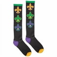 thumbnail image 1 of Mardi Gras Light Up Knee Socks, One Size, 1 of 2