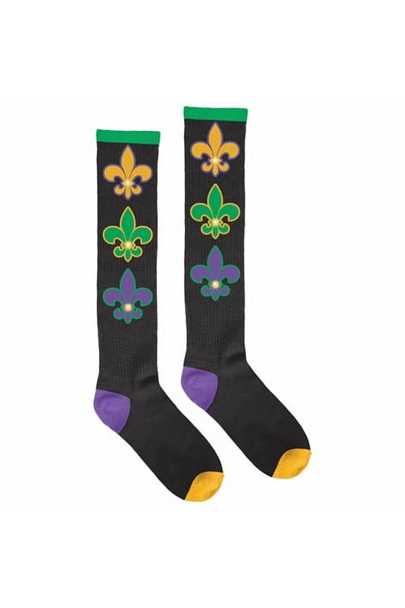 Mardi Gras Light Up Knee Socks, One Size