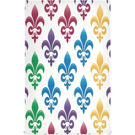 Mardi Gras Lily Kitchen Dish Towel Set,Drying Kitchen Towels Tea Towels Gift Set for Drying Cleaning Cooking Baking 6Pcs Wash cloth