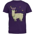thumbnail image 1 of Mardi Gras Llama Beads Mask Mens T Shirt Purple SM, 1 of 2