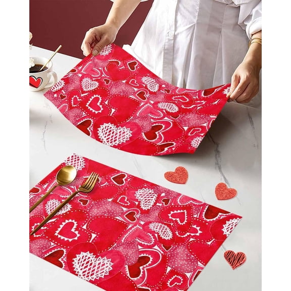 Mardi Gras Love Hearts Table Runner, Glitter Diamond Stripes New Orleans Carnival Kitchen Dining Table Decoration, Fleur De Lis Beads Burlap Indoor Outdoor Home Decor Party Supply 13.8 x 71 Inches