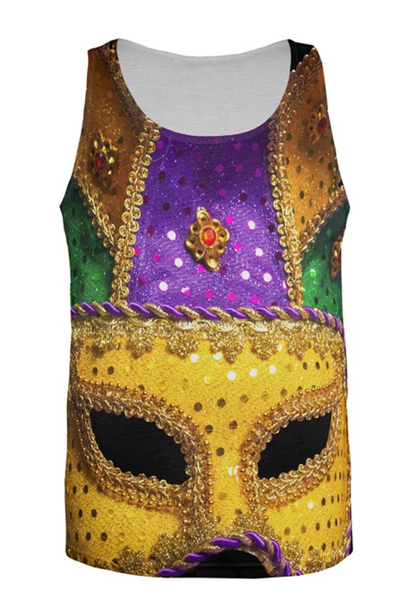 Mardi Gras Mask All Over Mens Tank Top Multi LG