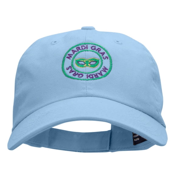 Mardi Gras Mask Badge Low Profile Dyed Cotton Twill Cap - Sky OSFM
