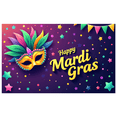 thumbnail image 1 of Mardi Gras Mask Banner Happy Celebrations Backdrop Party Decorations Festival Supplies Photography Props Event Decor Colorful Fiesta Background, 1 of 8