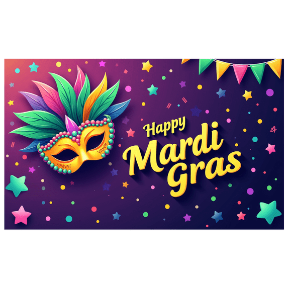 Mardi Gras Mask Banner Happy Celebrations Backdrop Party Decorations Festival Supplies Photography Props Event Decor Colorful Fiesta Background