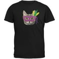 thumbnail image 1 of Mardi Gras Mask Funny Cat Black Youth T-Shirt - Small(6/8), 1 of 1
