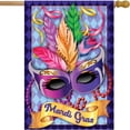thumbnail image 1 of Mardi Gras Mask House Flag Holiday NOLA New Orleans 28" x 40", 1 of 4