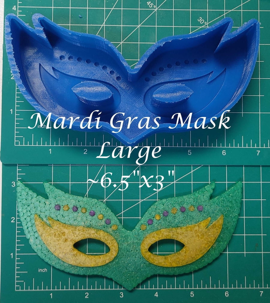 Mardi Gras Mask Silicone Freshie Mold - Large