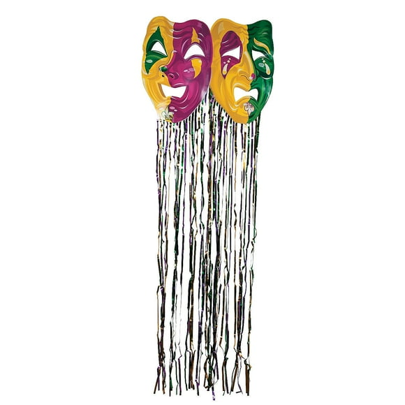 Mardi Gras Mask W/Fringe Curtain - Party Decor - 1 Piece