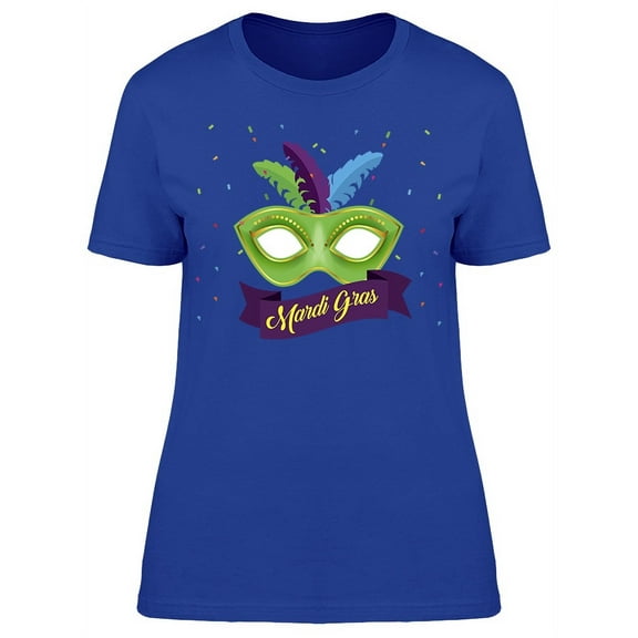 Mardi Gras. Mask With Feathers T-Shirt Women -Image by Shutterstock, Female x-Large