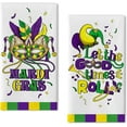 thumbnail image 1 of Mardi Gras Masquere Mask Kitchen Dish Towel Set of 2, Let The Good Times Roll Hand Drying Baking Cooking Cloth, New Orleans Carnival Ribbon Party Holiday Decor Home Decoration 18x26 Inch, 1 of 6